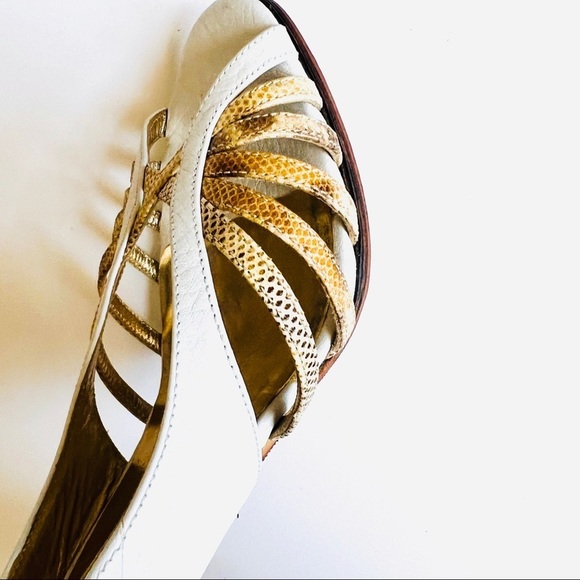 Dolce and Gabbana Leather & Exotic Summer Peep-toe Slingback Sandal Heels 38 - Picture 14 of 14